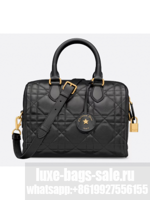 Dior Groove 25 Bag Black Macrocannage Calfskin M1365UB