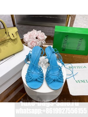 Bottega Veneta Dot Strap Lamskin 9.5cm Sandals 2022 Collection Blue
