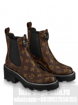Louis Vuitton Women's LV Beaubourg Ankle Boot 1A8QCI Brown