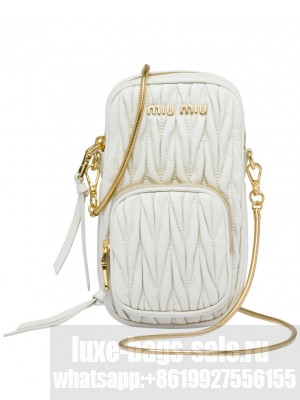 Miumiu Matelasse Nappa Leather Mini Bag 5BP066 Cream