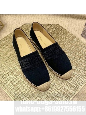 Dior Granville Espadrilles in Metallic Thread Embroidered Cotton Black Spring/Summer 2021 Collection