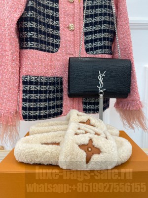Louis Vuitton Shearling Flat Slide Sandals 2023 014