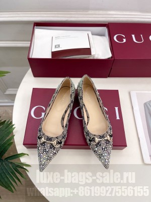 Gucci Women's Erin Gg Crystal Canvas Flat beige 2025
