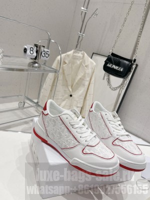 Dior One Sneakers in Oblique Perforated Calfskin Red