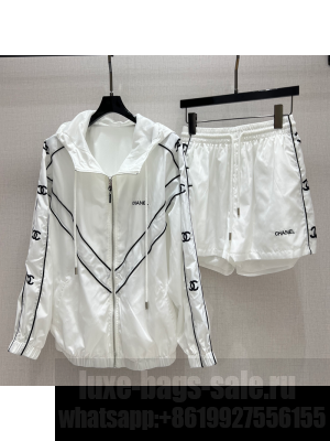 Chanel Jacket and Shorts Activewear Set White 2025