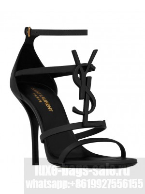 Saint Laurent Women's Cassandra Sandals In Smooth Leather Black