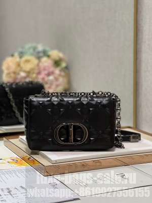SMALL DIOR CARO BAG Cannage Calfskin with Diamond Motif M9243UW black&black