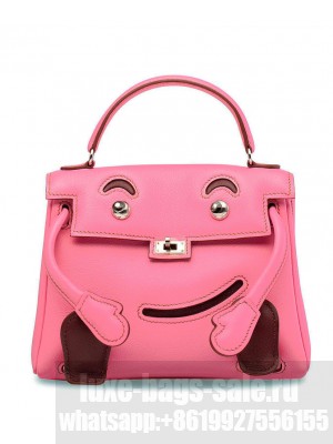 Hermes H Gulliver Leather Vintage Kelly Quelle Idole Doll Pink
