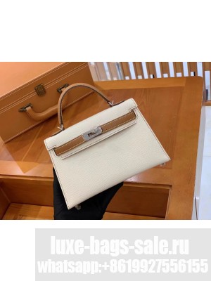 Hermès Kelly 20cm Epsom Leather White/Gold Hardware