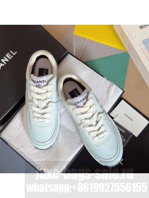 Chanel Printed Calfskin Sneaker G46082 Light Blue 2025
