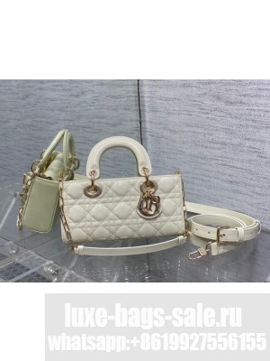 Dior SMALL LADY D-JOY BAG Patent Cannage Calfskin M0613OW white