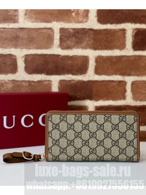 Gucci Canvas Full-Zip Wallet Light Green