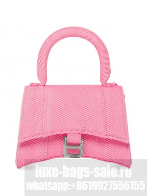 Balenciaga Hourglass Mini Tote Bag Pink
