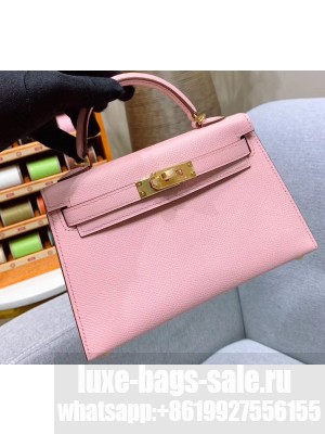 Hermes Mini Kelly II Bag in Original Epsom Leather Pink