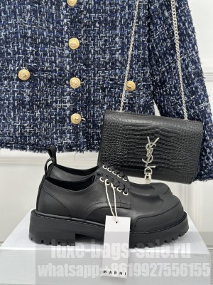 Marni Black Leather Dada Army Derby Shoe