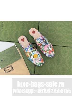 GUCCI PRINCETOWN GG HORSEBIT SLIPPER FLOWER PRINT 04 2021 Collection