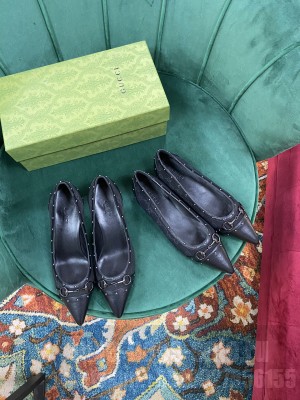 Gucci Women's GG Canvas/Calfskin with Horsebit Flat/Pumps Black 2021 Collection