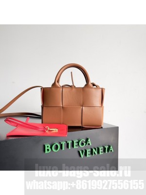 Bottega Veneta Candy Arco Tote Bag 729029 brown&red