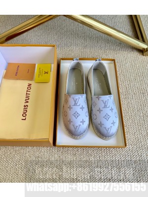 Louis Vuitton Starboard Monogram Silk Flat Espadrilles Silver 2021 Collection