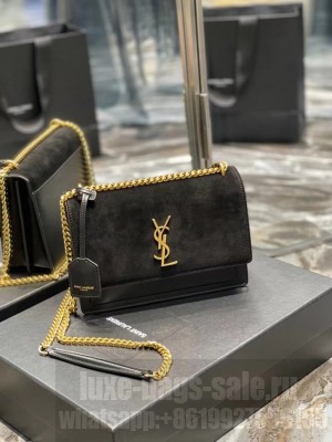 Yves Saint Laurent SUNSET MEDIUM IN SMOOTH LEATHER 442906 black