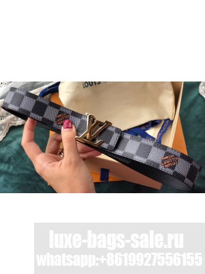 Louis Vuitton Width 3cm LV Initiales Belt Black/Gray/Gold