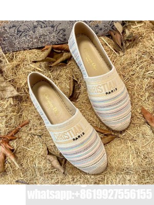 Dior Granville Espadrilles In Multicolor Metallic Thread Embroidered Cotton 2021