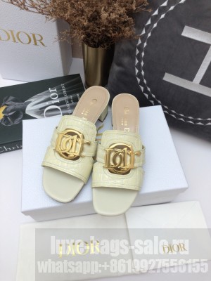 Christian Dior 30 MONTAIGNE 4CM Mule Beige Calfskin sandals 2021 Collection