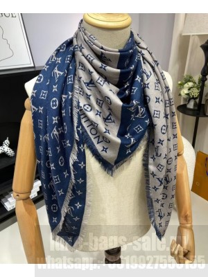 Louis Vuitton Women's Monogram Duogram Scarf Blue