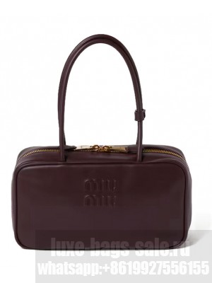 Miumiu Beau Leather Top-handle Bag 5BB172 Mauve