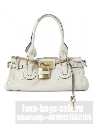 Chloe Paddington Bag In Grained Leather 25WS802 White