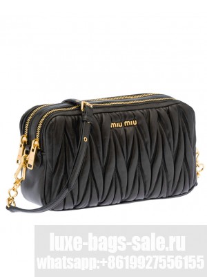 Miumiu Matelasse Leather Mini Bag 5BH539 Black