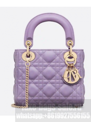 Mini Lady Dior Bag Lilac Cannage Lambskin M0505O