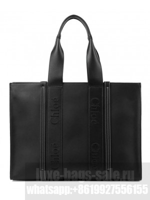 Chloe Large Woody Tote Bag Black