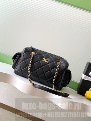 Chanel Lambskin Small Bowling Bag AS5792 black
