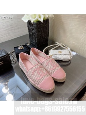 Chanel Rattan Espadrilles Lambskin Leather Spring/Summer 2021 Collection, Light Pink