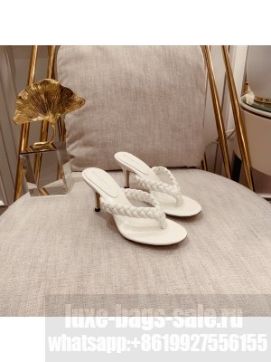Gianvito Rossi TROPEA Heel 7.5cm thong-sandal in White leather 2021 Collection