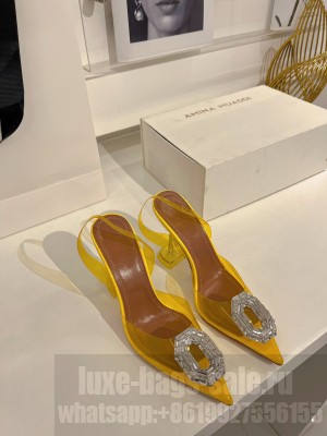 AMINA MUADDI Camelia Glass Sling Heels 9.5cm Sandals 07
