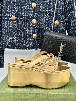 Gucci Signoria 7.5cm Platform Slide Gold