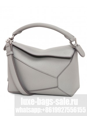 Loewe Small Puzzle Bag In Soft Grained Calfskin Gray