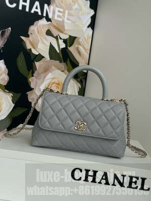 Chanel FLAP BAG WITH TOP HANDLE A92990 gray