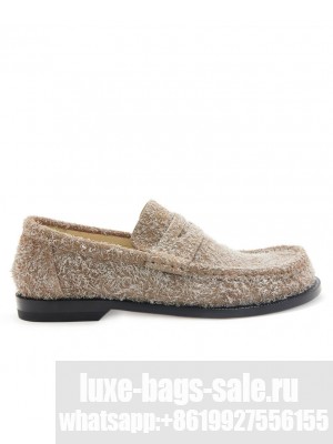Loewe Women's Campo Loafer In Brushed Suede Coffee