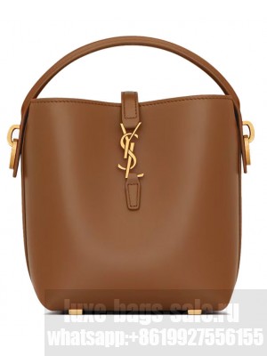 Saint Laurent Le 37 Mini In Shiny Leather 765870 Coffee