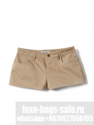 Miumiu Women's Cord Chino Shorts Khaki