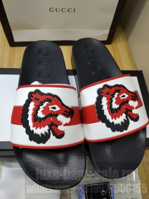 Gucci Unisex Rubber Flat Slide Sandals 015 2021 Collection
