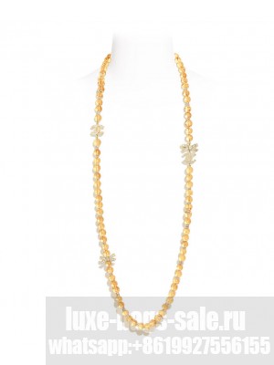Chanel Women's Long Necklace ABA848 Yellow