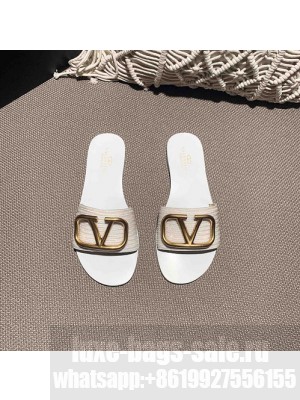 VALENTINO VLOGO SIGNATURE SLIDE SANDALS 2021 01 White