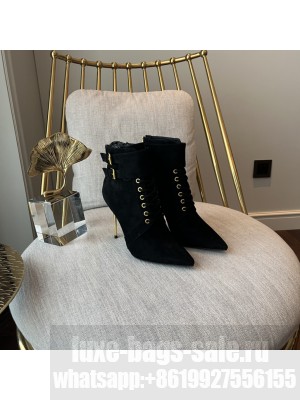 Balmain Women's 9.5cm URIA Uria Ankle Boots Suede Black 2022 Collection