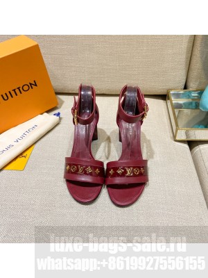 Louis Vuitton Silhouette Leather Sandals 8cm 1A958C Burgandy 2022 Collection