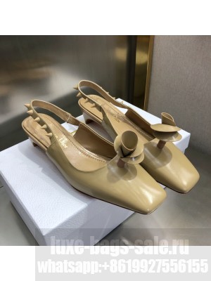 DIOR HEEL 1CM/3.5CM ROSE FANTASTIQUE SLINGBACK FLATS/PUMPS BEIGE 2022 Collection