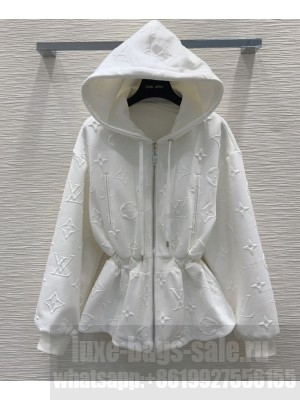 Louis Vuitton Women's 3D Monogram Hooded Jacket White